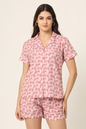 Blush Leaf Pure Cotton Nightwear Set