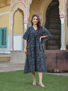 Black & White Maxi Kaftan Dress