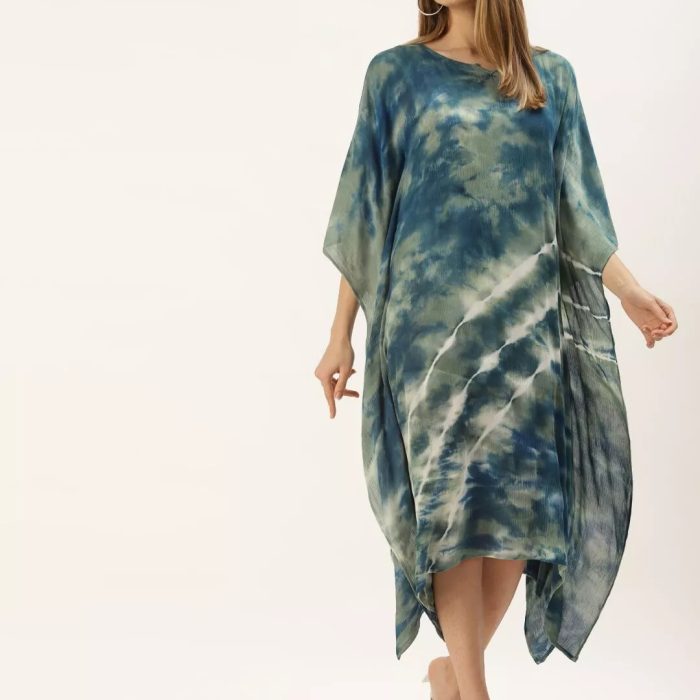 Vibrant Blue Green Kaftan