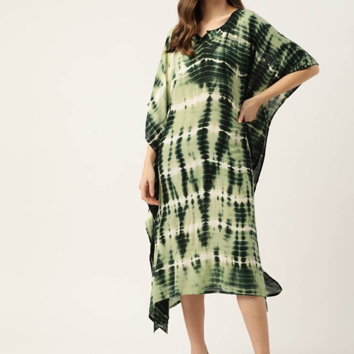 Emerald Waves Tie Dye Kaftan
