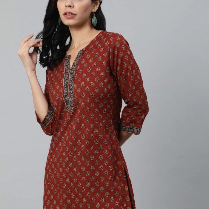 Maroon Bloom Kurti