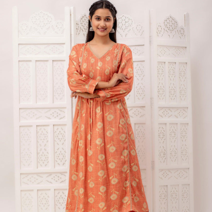 Stylish Peach Duo Kurta Set