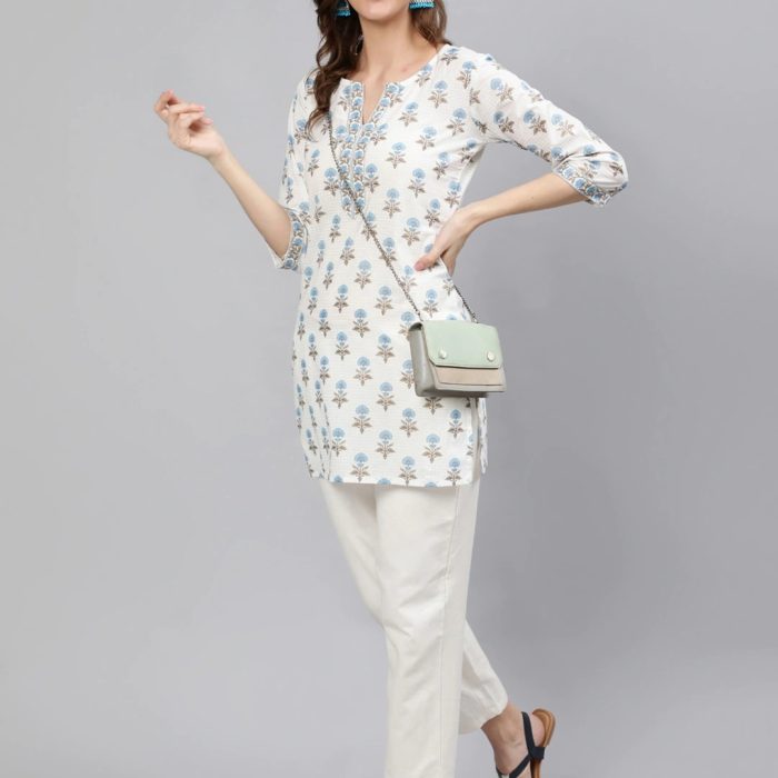 Ivory Blossom Kurti