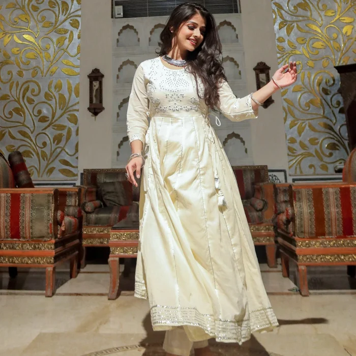 Ivory Mirror Magic Anarkali Set