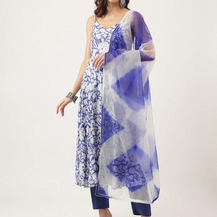 Chandni Sky Muslin Suit Set