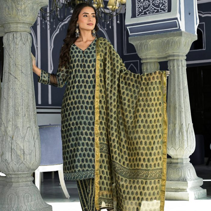 Olive Grace Floral Printed Suit Set