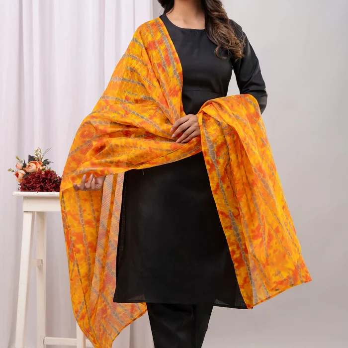 Timeless Black Suit with Tie Dye Dupatta