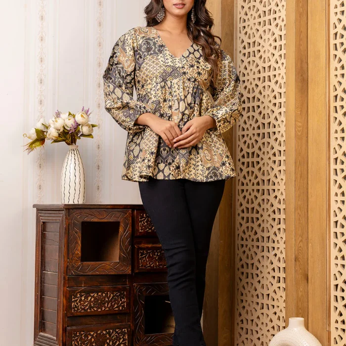 Floral Fusion Peplum Top