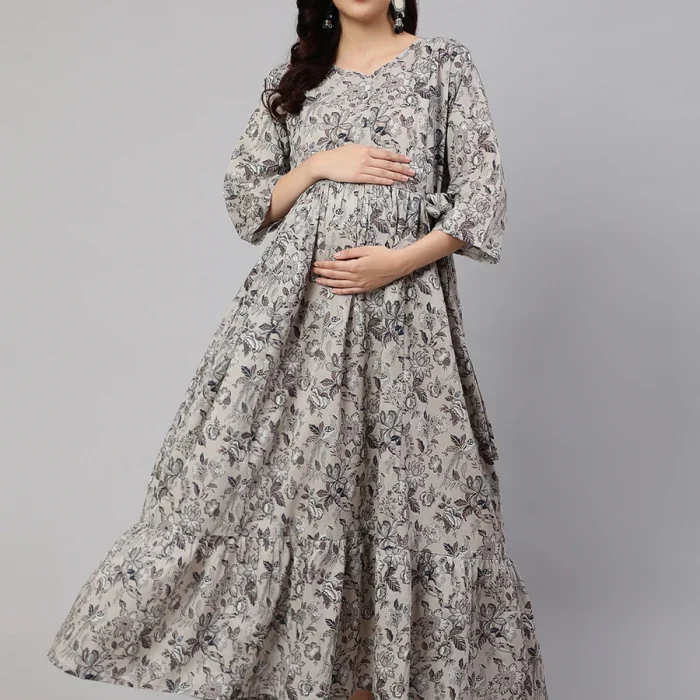 Smoky Sheen Maternity Dress