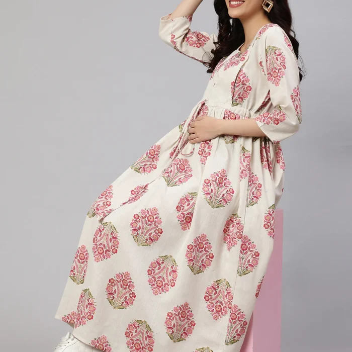 Rosy Delight Maternity Dress