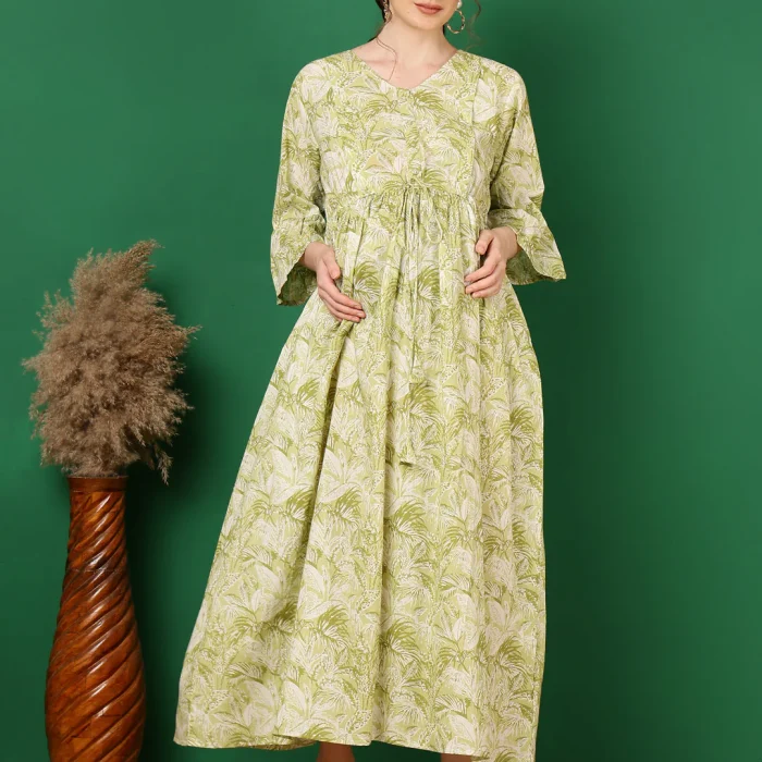Meadow Green Floral Maternity Dress